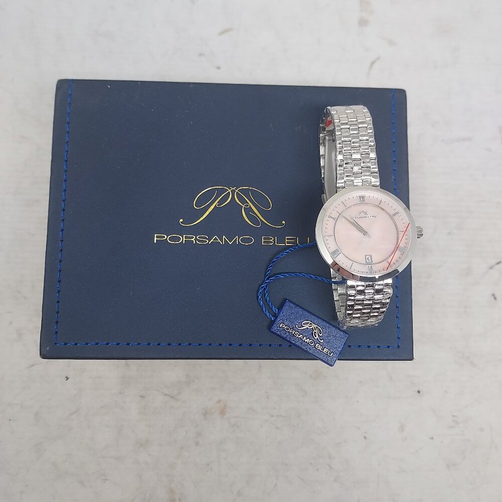 Porsamo Bleu Priscilla Luxury WOMENS Silver Pink Stainless Steel Watch